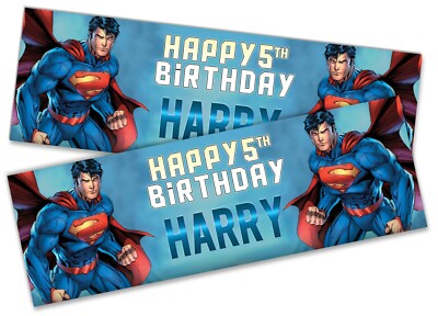 x2 Personalised Birthday Banner Batman Design Children Kids Party