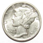 1937 Mercury Dime AU (K100)