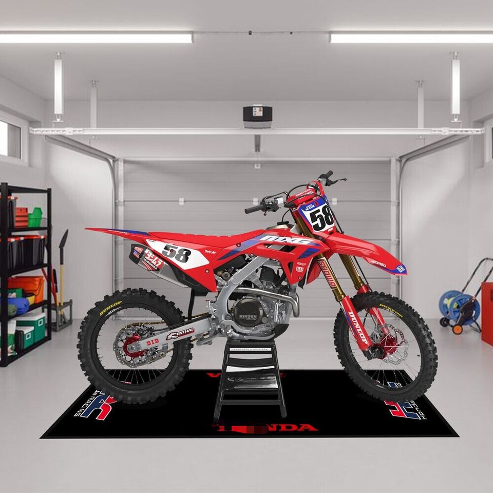 Motorcycle Garage Floor Pit Mat For Honda Racing HRC Racing Floor Mat ...