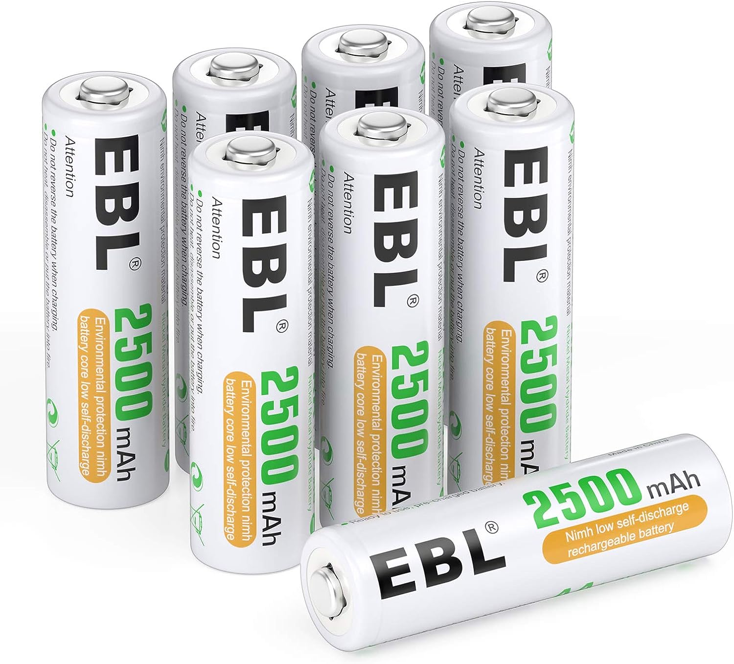 AA Rechargeable Batteries 1.2V 2500Mah High Performance Pre-Charged AA Batteries-image