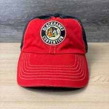 Chicago Blackhawks Hat Straap Back Red NHL Hockey Convention Adjustable