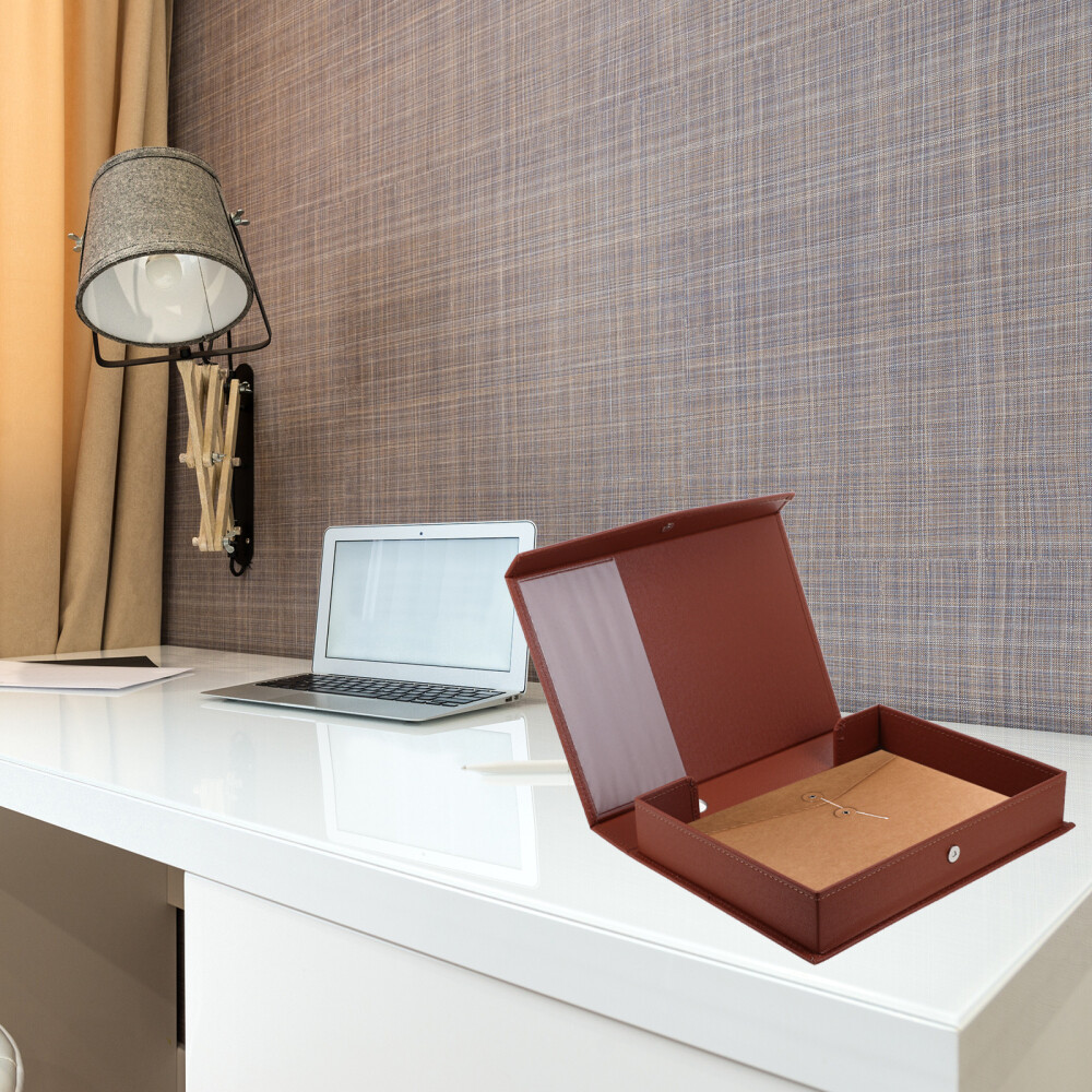 Home Office File Box Organizer for Documents and Desk Storage