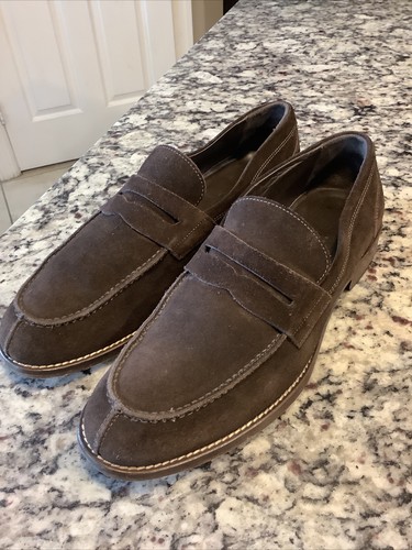 A. Testoni Split-toe Suede Loafers - US 
