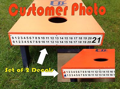 Set of 2 Cornhole End Cap Scoreboard Decals - Version 2 - Select Color 