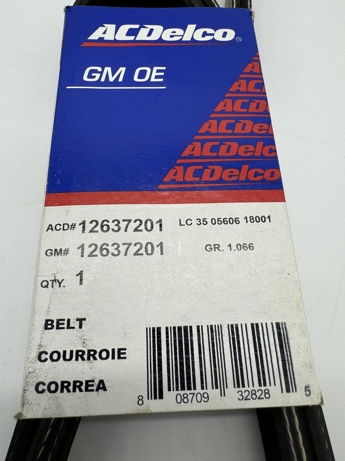 ACDelco 12637201 GM Original Equipment V-ribbed Serpentine Belt 