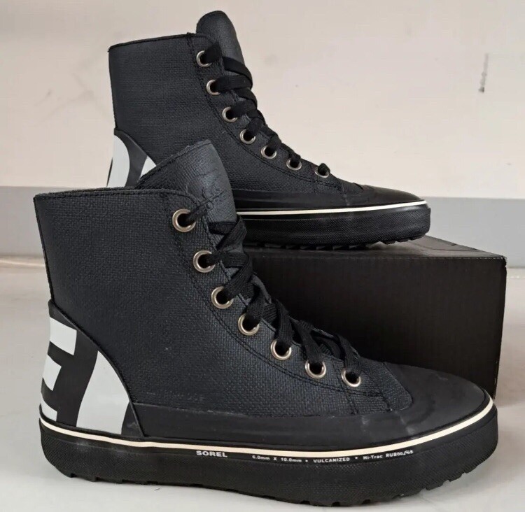 SOREL MENS CHEYANNE METRO HI WATERPROOF LACE UP BOOTS BLACK