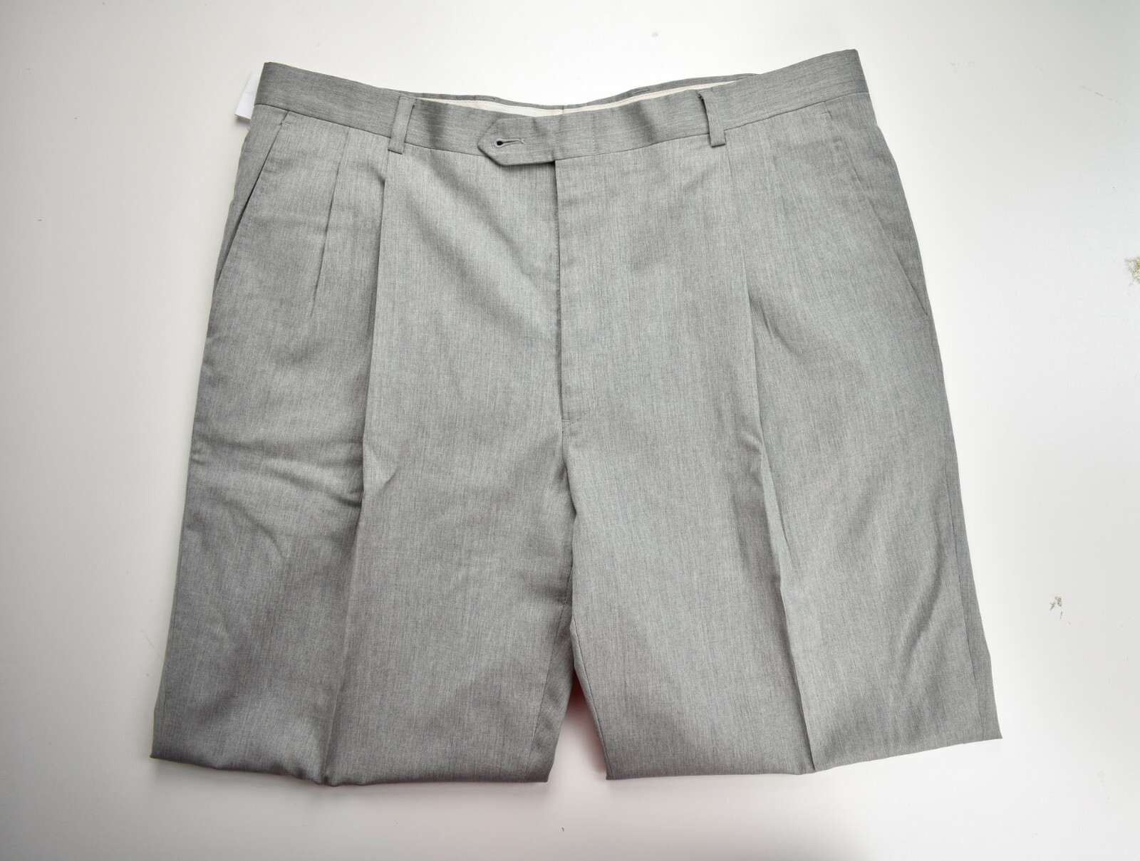 Hart Schaffner Marx Solid Light Gray Wool Dress P… - image 8