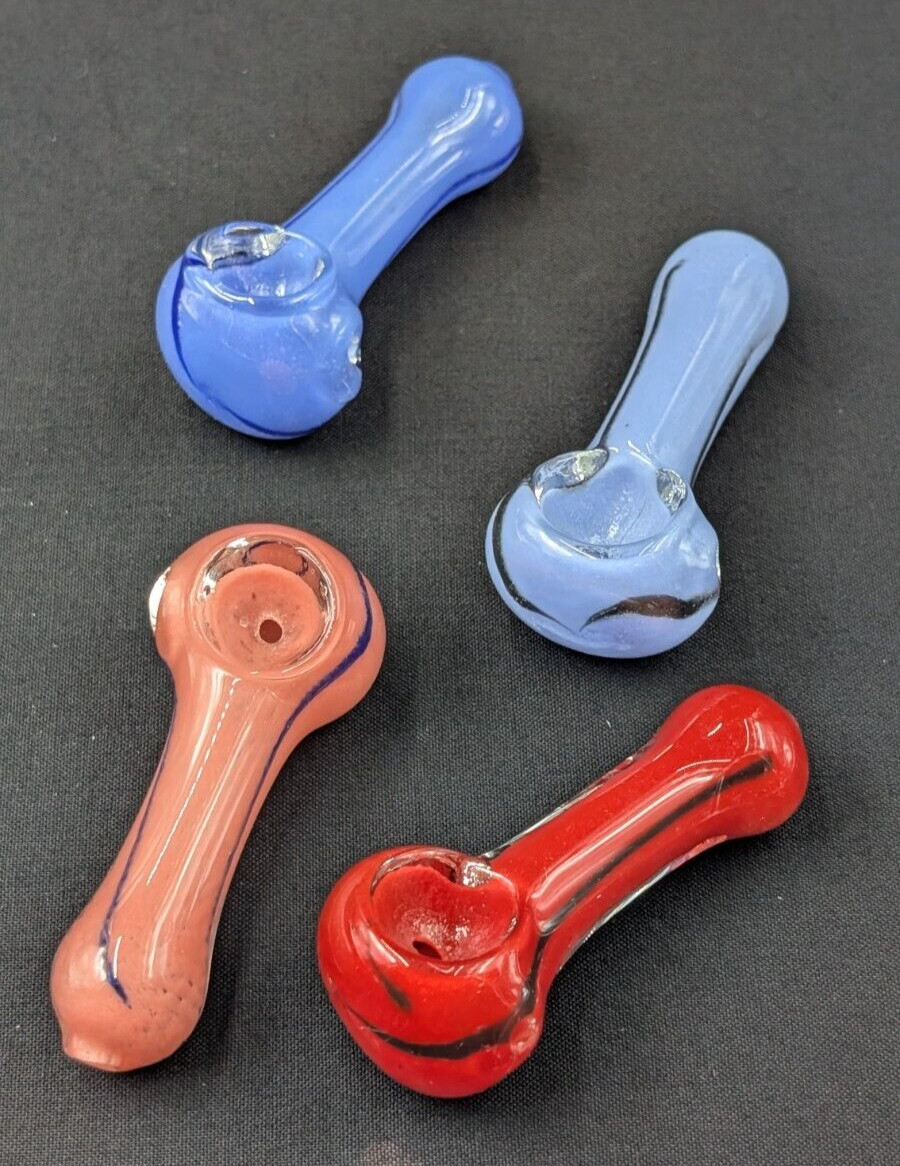 2x - 2.5" Glass Spoon Hand Pipes Tobacco Bowls - Assorted Colors