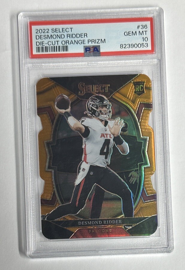 2022 Panini Select Orange Diecut Desmond Ridder RC 187/199 #36 PSA GEM MT 10