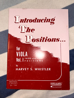 Introducing the Positions for Viola Vol 1 3rd 1/2 Music Lessons Rubank Book