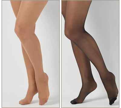 Legacy Women's Control Top Sheers Set of 2 Buff/Black Size A,B,C,D, E/F, G/H 