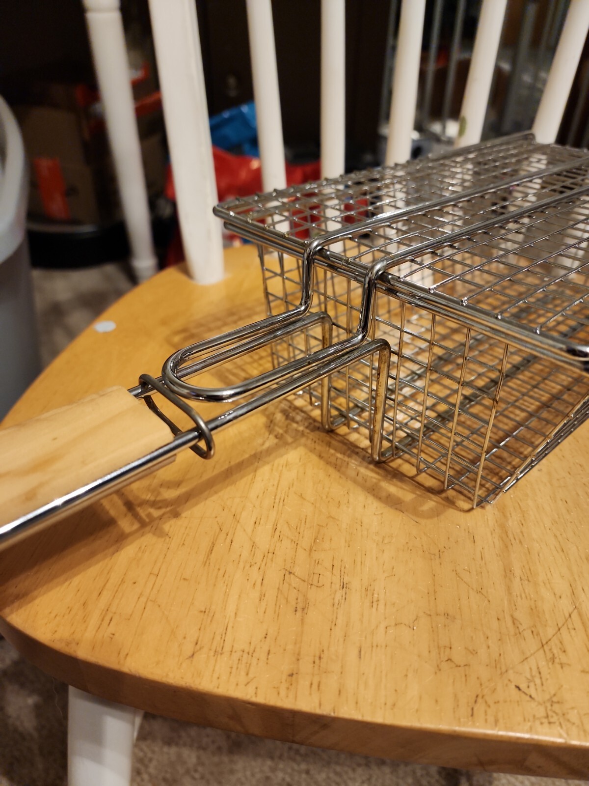 Stainless Steel Fry Basket with Wooden Handle Deep Fryer Strainer