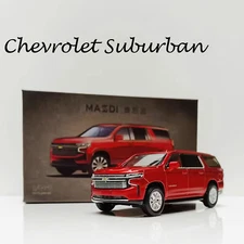 Collectible 1:64 Red Chevy Suburban - Masdi Full Size SUV Diecast Model
