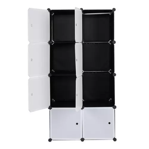 Multifunktionaler Modularer Schrank 8 Würfel Organizer Stapelbar Kunststoff Schwarz Platten - Bild 3 von 7