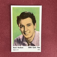 Rock Hudson 1958 Serie U EX #191 Dutch Gum Card
