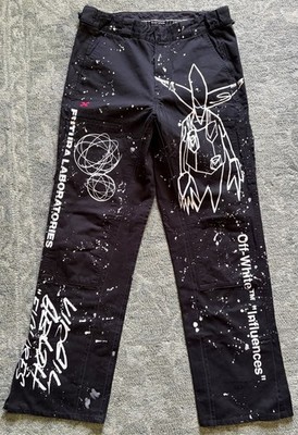 Men s Off White x Virgil Abloh x Futura Laboratories Alien Print Trousers Sz 32