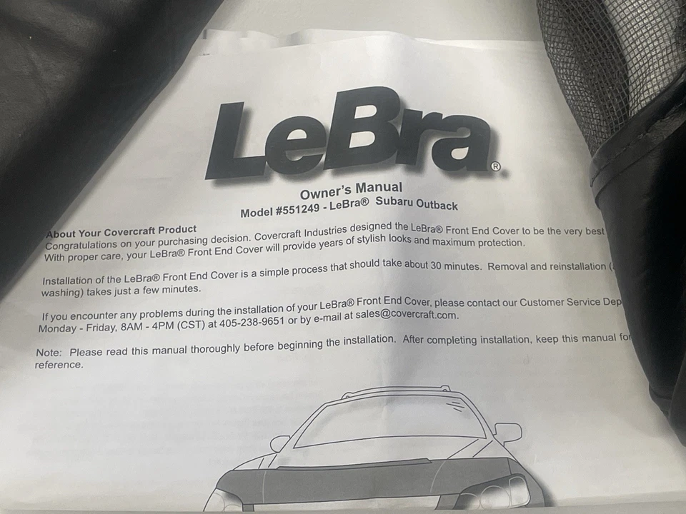 Covercraft LeBra 551249-01 Custom Front End Cover for 2008-09 Subaru Outback - Image 4 of 4