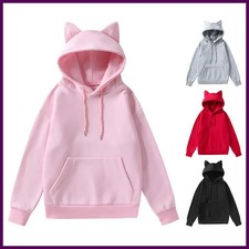 Women's Cat Ear Design Hooded Fleece Sweatshirt Casual Fashion Spring Autumn New