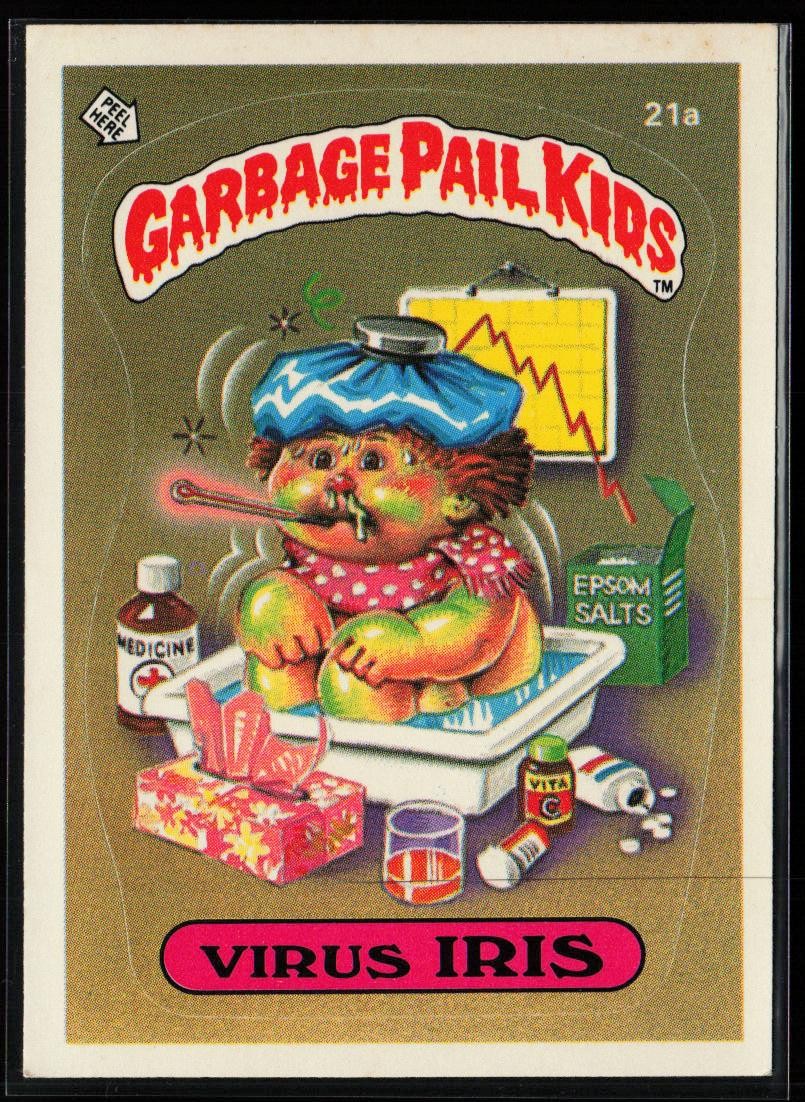 Virus IRIS #21a 1985 Garbage Pail Kids trading card — raw and PSA graded price guide