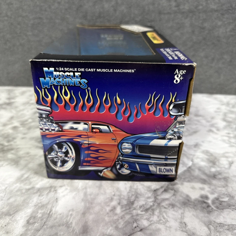 Camaro Z28 Diecast Muscle Machines escala 1/24 '71 negro con rayas blancas nuevo en caja Foto 3 de 4