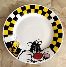 Warner Bro. Looney Tunes Gibson 10.5" dinner plate Sylvester Tweety 3 AS IS