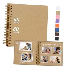 8 x 8 Inch Small DIY Scrapbook Photo Album, 60 Pages 8 x 8 Inch 60 Pages Brown