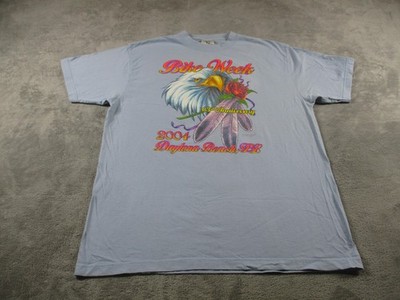 Vintage Bike Week Daytona Beach Shirt Mens Large Blue Eagle Biker Super Tee 2004