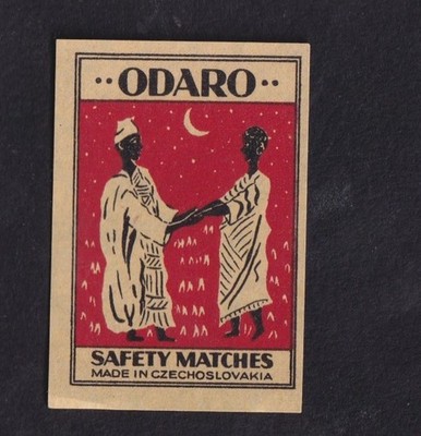 Antique Match Tag Czechoslovakia BN251869 Odaro Africa