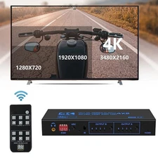 NEW 4K 60Hz HDMI Matrix Switcher Splitter 4x2  4 In 2 Out Support ARC EDID