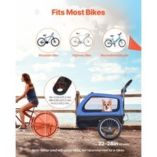 Dog Bike Trailer, Supports up to 88 lbs, 2-in-1 Pet Stroller Cart Bicycle Carrie