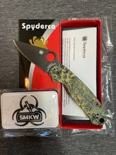 Spyderco SMKW EXCLUSIVE Para 3 DLC Cru-Wear/Toxic Storm FatCarbon