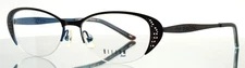 HELIUM 4266 Brown Blue Womens Semi Cat Eye Half Rim Eyeglasses 52-16-140 B:35