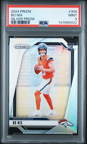 2024 PANINI PRIZM SILVER PRIZM #309 BO NIX ROOKIE RC PSA 9