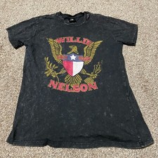 Willie Nelson T Shirt Zion Rootswear Black Graphic Tee Luck Texas XS
