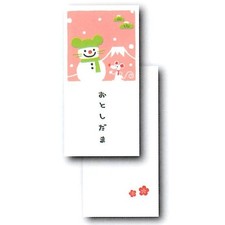 Tenichido Silk Zodiac Otoshidama Envelope New-Bill Snowman Peach 2020 Rat