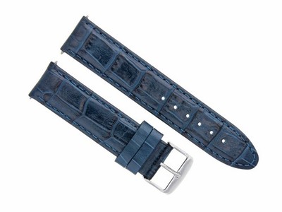 24MM PREMIUM LEATHER WATCH STRAP BAND FOR OMEGA AQUA TERRA RAILMASTER WATCH BLUE
