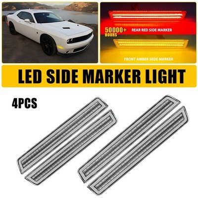 AUXITO 4pcs Rear Front Side LED Lights Marker Kit For Dodge 2015-23 Challenger