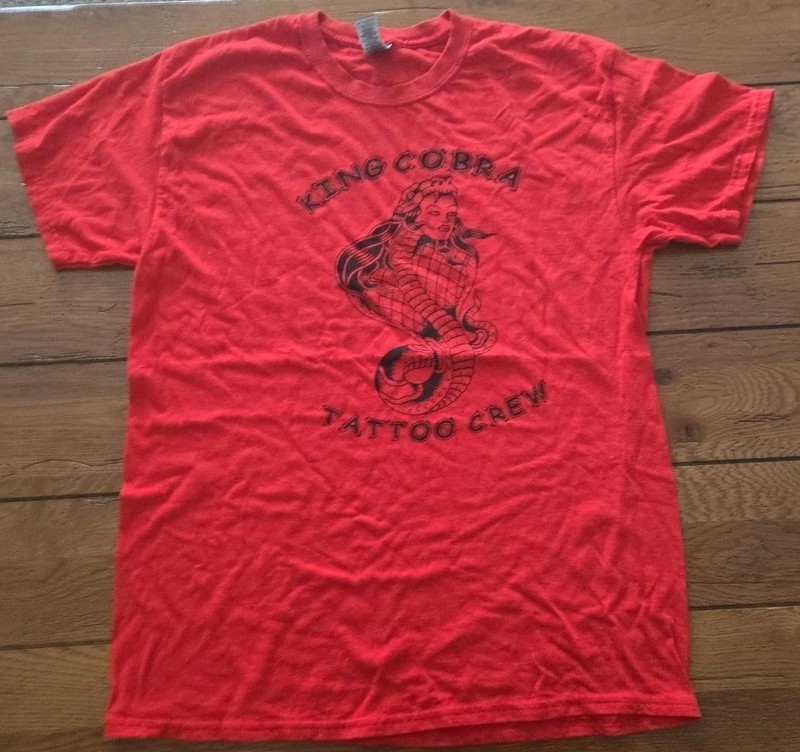 King Cobra Tattoo Crew Shirt Size Large Snake/tattoos/state College/Pennsylvania