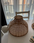 Boho Wicker Bamboo Pendant Light Shade - Natural Rattan Basket Weave Lampshade
