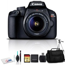 Canon EOS Rebel T100 DSLR Camera with 18-55mm Lens, Cleaning Kit, 32GB Memory