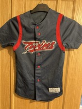 Vintage True Fan Minnesota Twins Baseball Jersey Kids Size S Navy Blue MLB