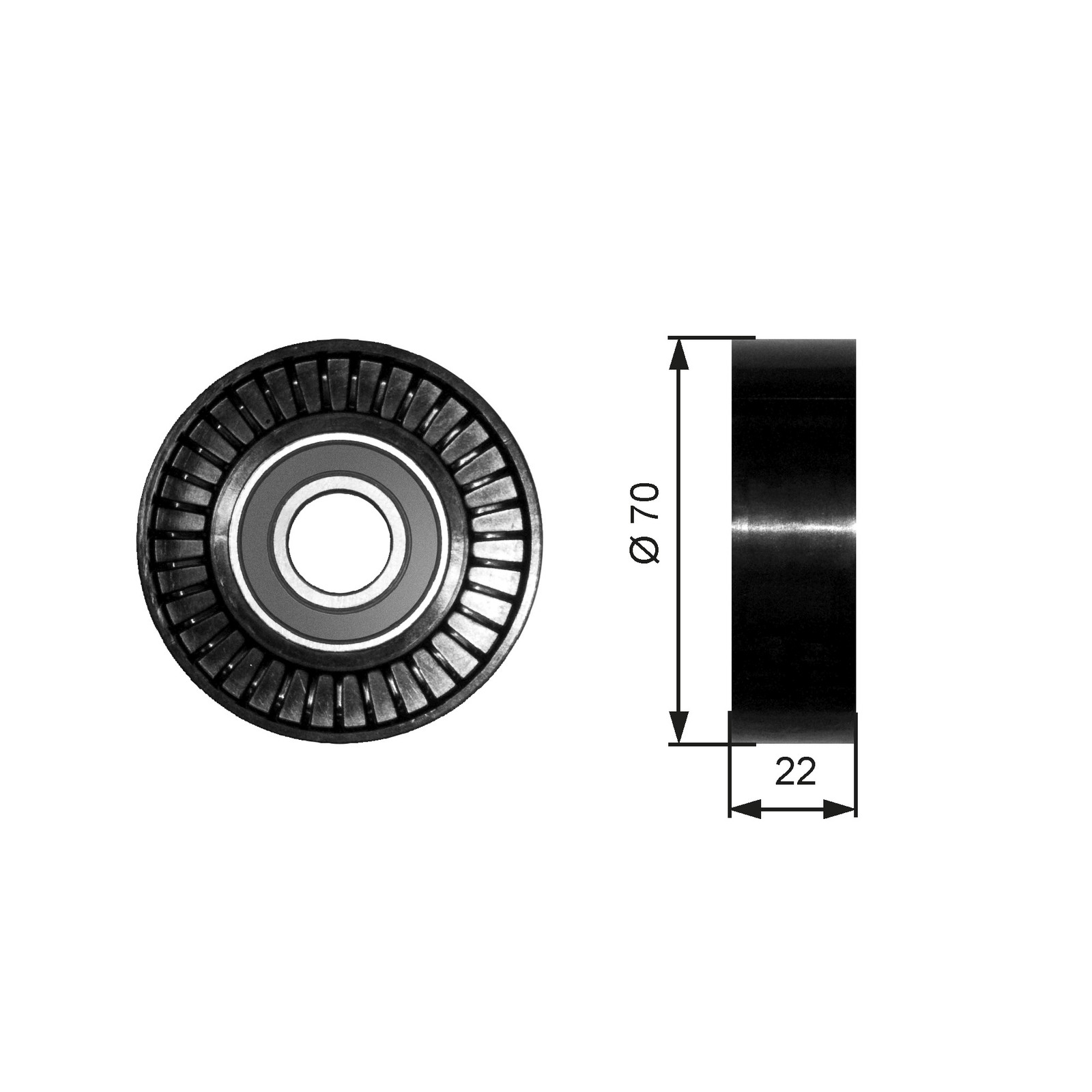 GATES-OE T36252 Deflection/Guide Pulley, V-ribbed belt for MERCEDES-BENZ
