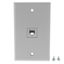 Leviton 40120-G Gray 2-Conductor Modular Flsuh Mount Telephone Jack