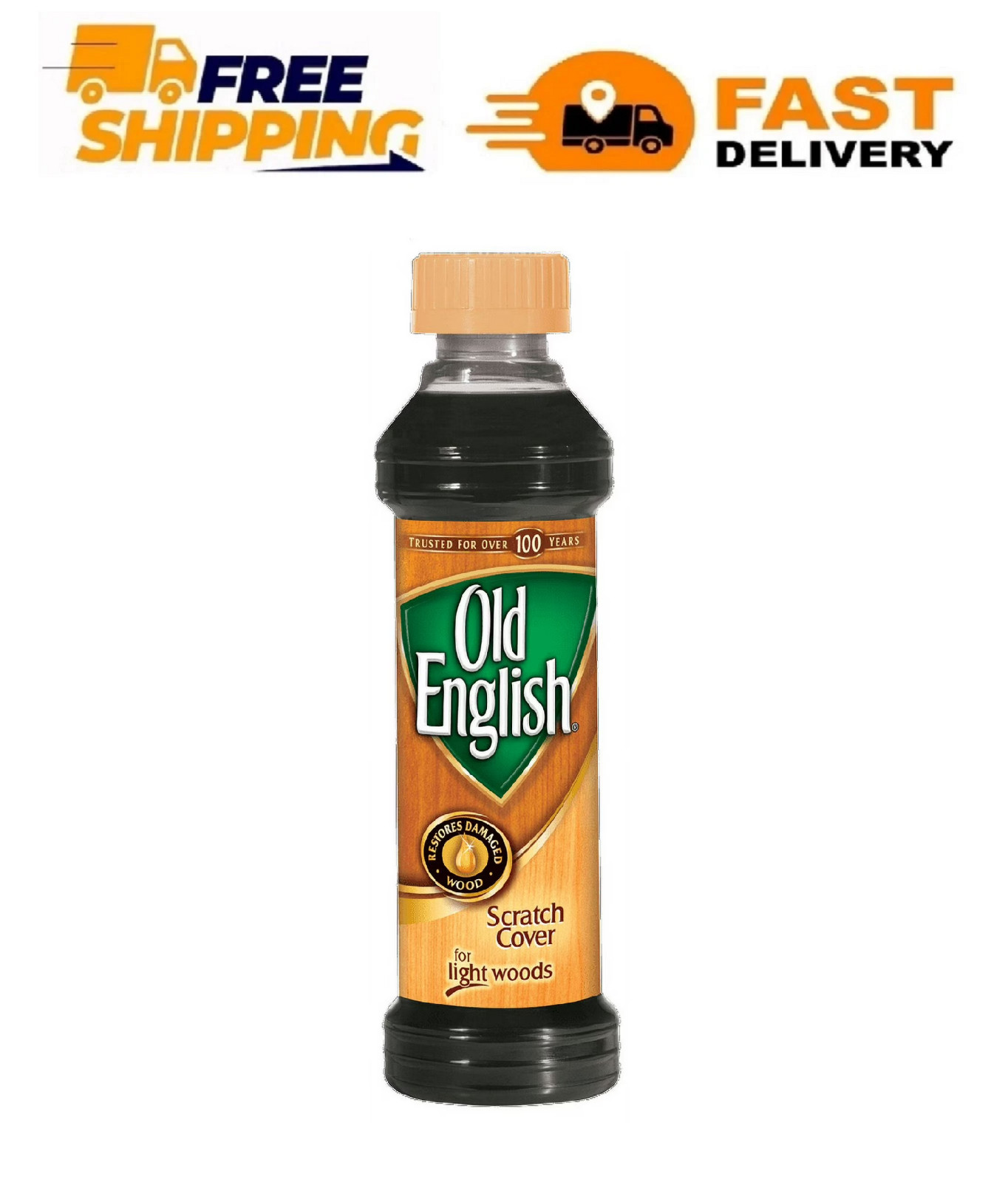 Old English Scratch Cover For Light Woods, 8oz Bottle, Wood 