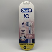 NEW Oral-B iO Gum & Sensitive Replacement Heads, Toothbrush Heads 6 Count White