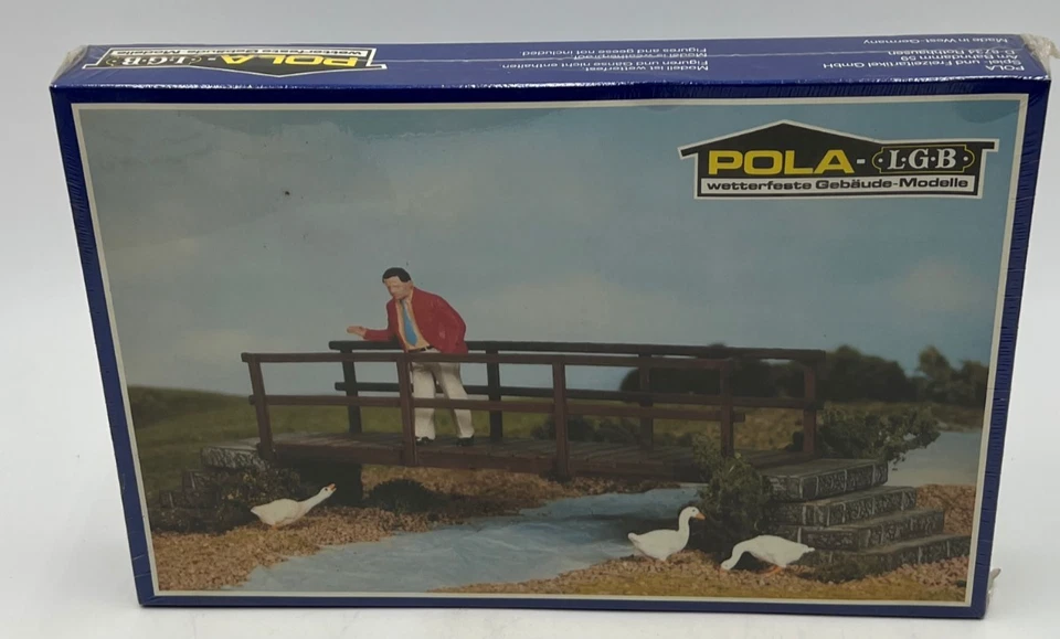 POLA LGB 967 Wooden Footbridge w/ Stone Steps G Scale Weatherproof Model Kit NEW - Image 2 of 4