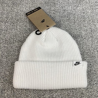 Nike Beanie Unisex Adult Terra Futura365 Short Cuff White Knit HF0176-100