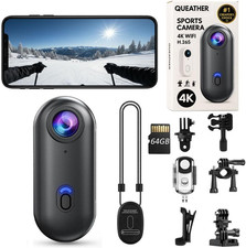 4K POV Thumb Action Camera Wearable Mini Body Camera Clip on Waterproof Hands-Fr