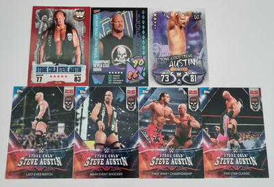AEW NXT WWE Wrestling Performer Superstar 7 Card Lot - Stone Cold Steve Austin