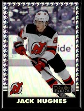 2020-21 O-Pee-Chee Platinum Retro Rainbow Purple Houndstooth Jack Hughes 03/15